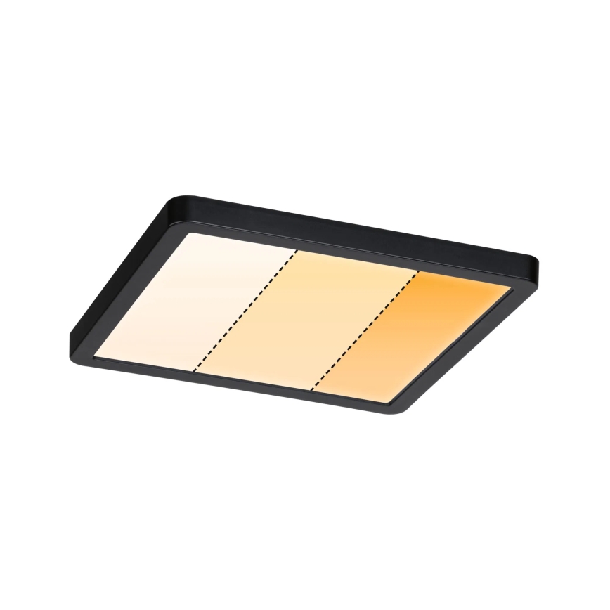 Paulmann 93101 - LED/13W IP44 Kúpeľňové zapustené svietidlo AREO 230V 2000/3000/4000K 17,5x17,5 cm čierna