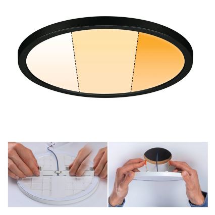 Paulmann 93102 - LED/16W IP44 Stlmiteľné kúpeľňové zapustené svietidlo AREO 230V 2000/3000/4000K priemer 23 cm čierne