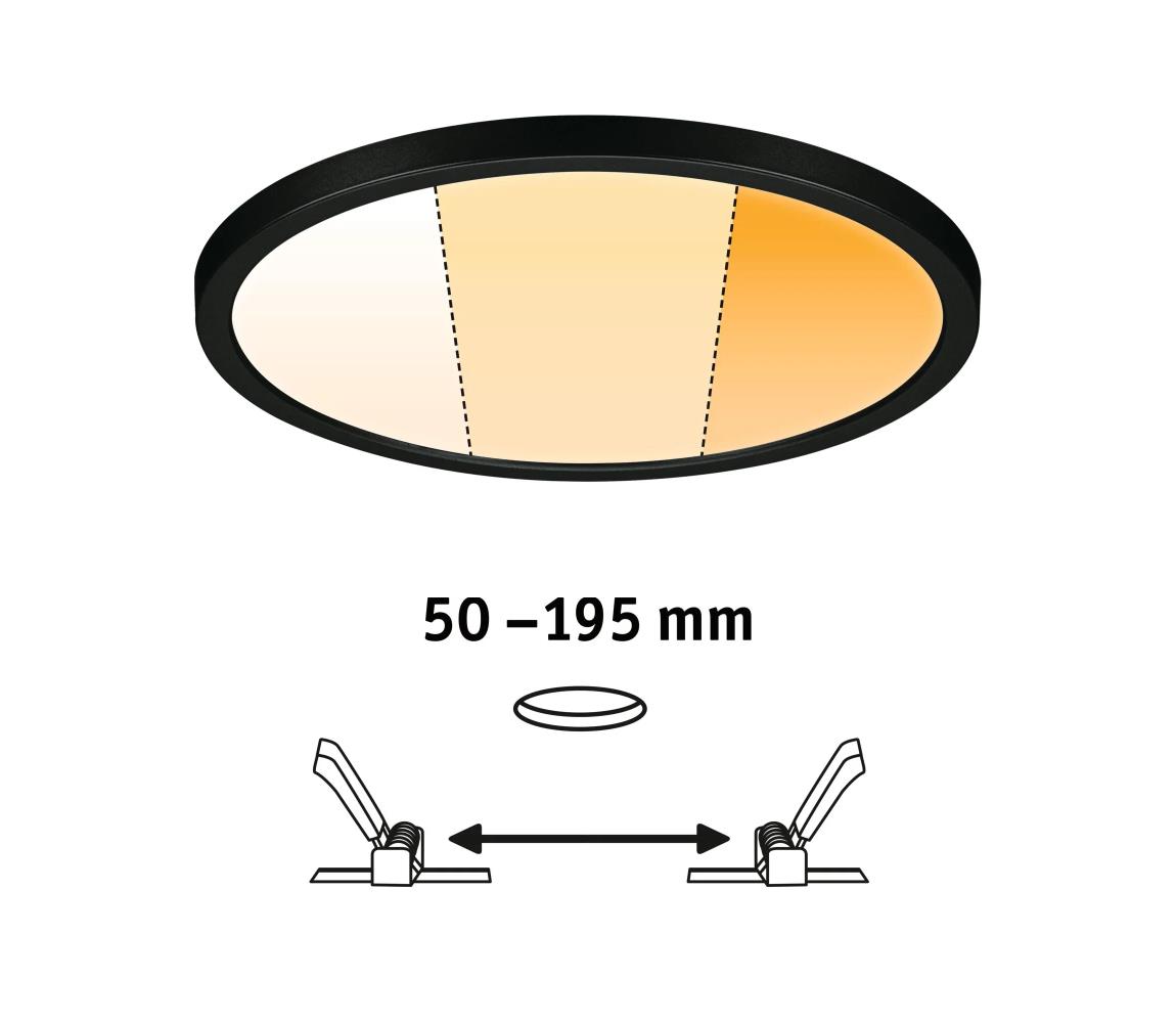 Paulmann 93102 - LED/16W IP44 Zapustené stropné svietidlo AREO 230V priemer 23 cm čierna 93102