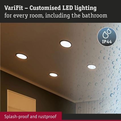 Paulmann 93102 - LED/16W IP44 Kúpeľňové zapustené stropné svietidlo AREO 230V 2000/3000/4000K priemer 23 cm čierne