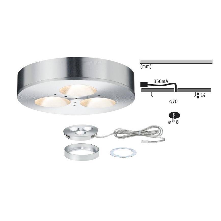 Paulmann 93546 - SADA 3x LED Podhľadové svietidlo PLANE 3xLED/3W/230V