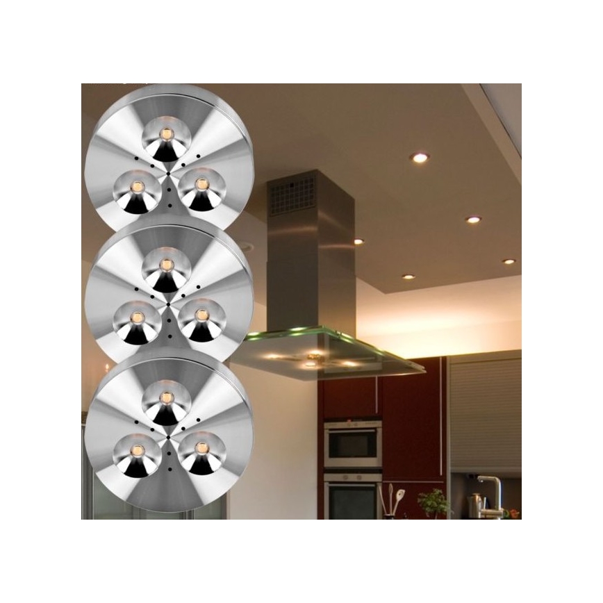 Paulmann 93546 - SADA 3x LED Podhľadové svietidlo PLANE 3xLED/3W/230V