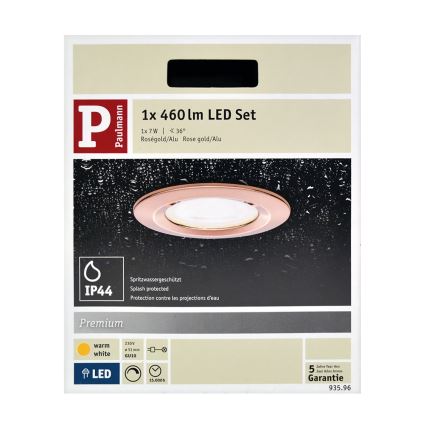 Paulmann 93596 - LED/1xGU10/7W IP44 Kúpeľňové podhľadové svietidlo NOVA 230V