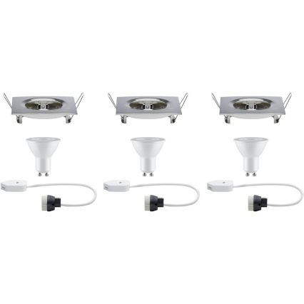 Paulmann 93615 - SADA 3x LED/7W IP44 Stmievateľné Kúpeľňové podhľadové svietidlo