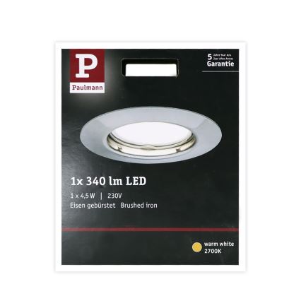 Paulmann 93659 - LED GU10/4,5W Podhľadové svietidlo COIN 230V