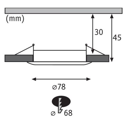 Paulmann 93861 - 1xLED/6,8W IP44 Stmievateľné podhľadové svietidlo COIN 230V