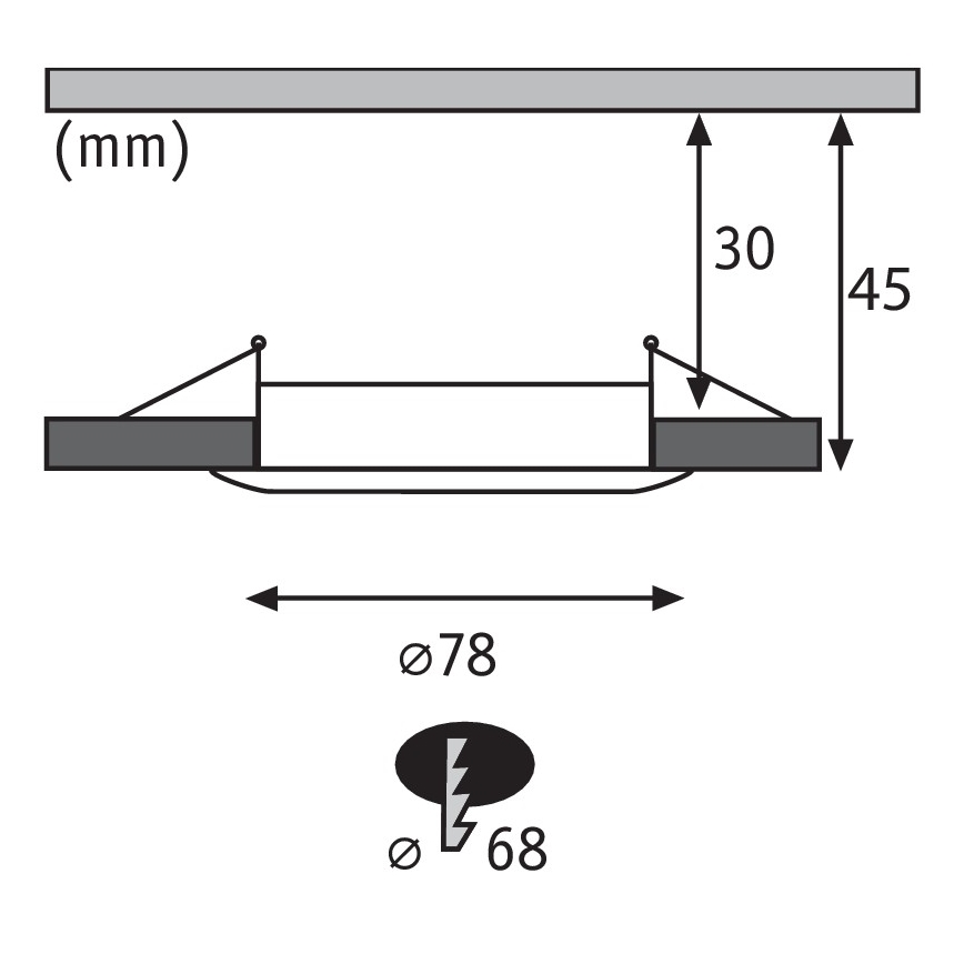Paulmann 93861 - 1xLED/6,8W IP44 Stmievateľné podhľadové svietidlo COIN 230V
