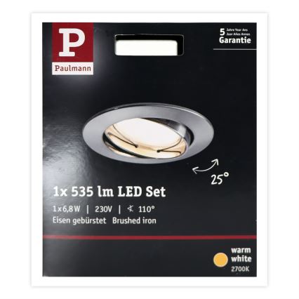 Paulmann 93979 - LED/6,8W IP23 Kúpeľňové podhľadové svietidlo COIN 230V