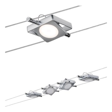 Paulmann 94107 - SADA 4xLED/4,3W Bodové svietidlo do lanového systému MAC 230V matný chróm