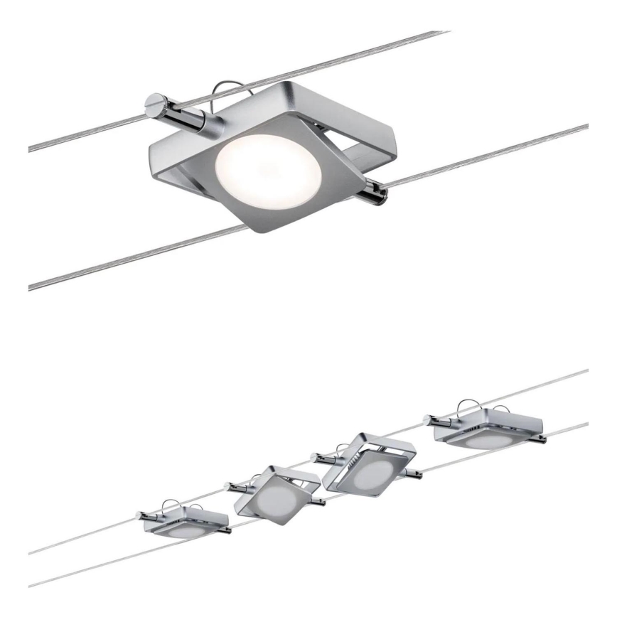 Paulmann 94107 - SADA 4xLED/4,3W Bodové svietidlo do lanového systému MAC 230V matný chróm