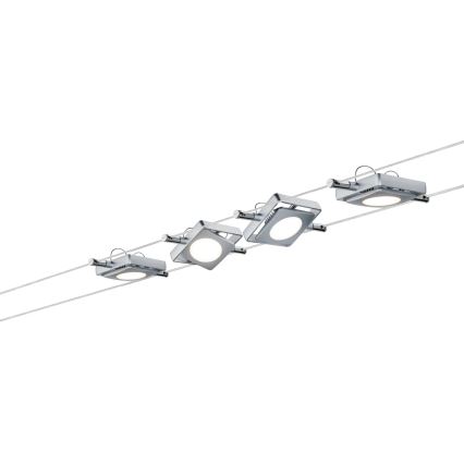 Paulmann 94107 - SADA 4xLED/4,3W Bodové svietidlo do lanového systému MAC 230V matný chróm