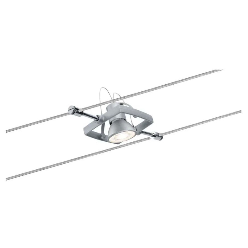 Paulmann 94133 - sada 5× GU5,3/10W, kompletný lanový systém MAC 230V v matnom chróme