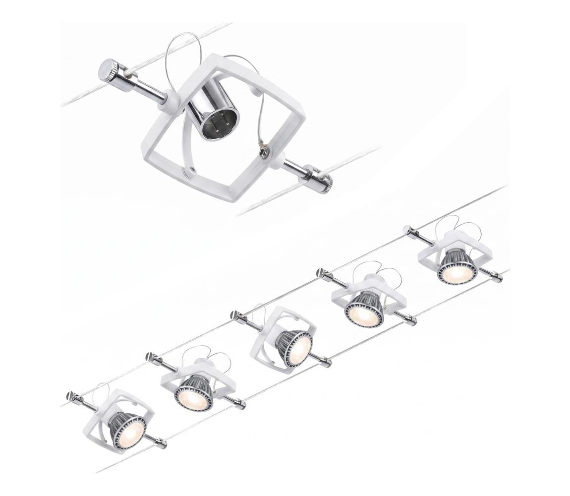 Paulmann 94134 - Súprava 5xGU5,3/10W Kompletný lankový systém MAC 230V biela 94134