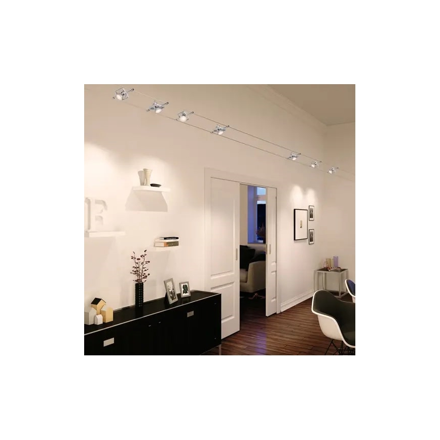 Paulmann 94134 - Súprava 5xGU5,3/10W Kompletný lankový systém MAC 230V biela