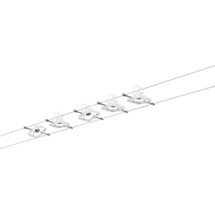 Paulmann 94134 - Súprava 5xGU5,3/10W Kompletný lankový systém MAC 230V biela