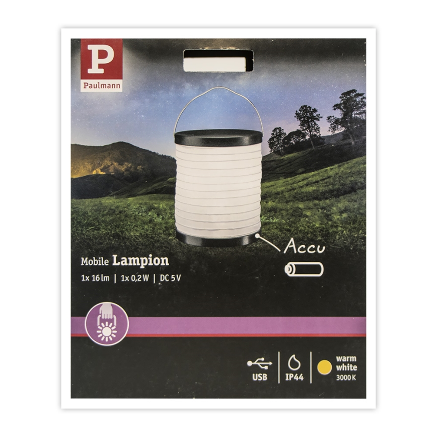 Paulmann 94169 - LED/0,2W IP44 Vonkajšie dekoračné svietidlo MOBILE 3,7V 900 mAh