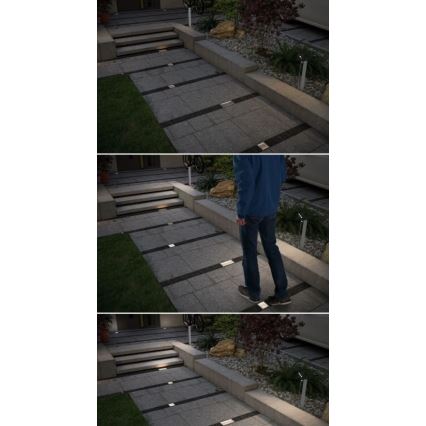 Paulmann 94238 - LED/0,7W IP67 Solárne nájazdové svietidlo so senzorom ARON 3,7V 650 mAh