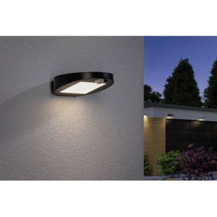 Paulmann 94246 - LED/1,2W IP44 Vonkajšie solárne svietidlo so senzorom RYSE 3,7V 1800 mAh