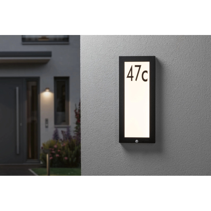 Paulmann 94256 - LED/10W IP44 Domové číslo so senzorom 230V