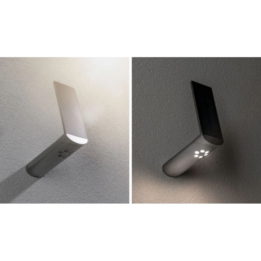 Paulmann 94261 - LED/1,2W IP44 Solárne nástenné svietidlo so senzorom ILIAS 3,7V