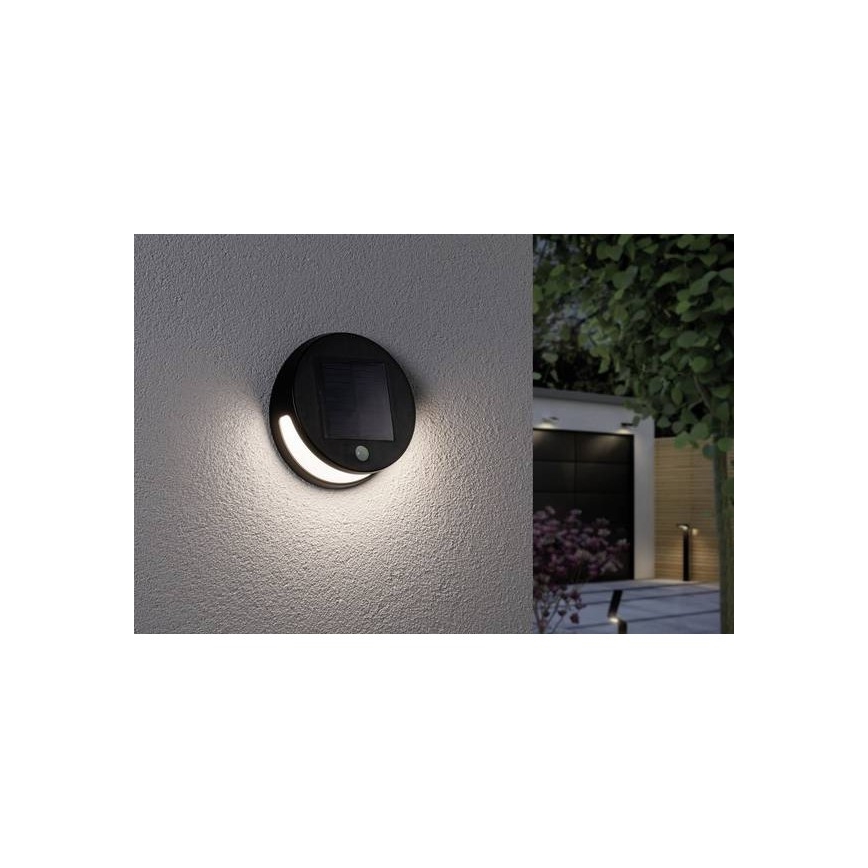 Paulmann 94265 - LED/3W IP44 Vonkajšie solárne svietidlo so senzorom HELENA 3,7V 1800 mAh