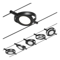 Paulmann 94418 - Sada 5xLED/4,5W Kompletný lankový systém ROUNDMAC 230V čierna