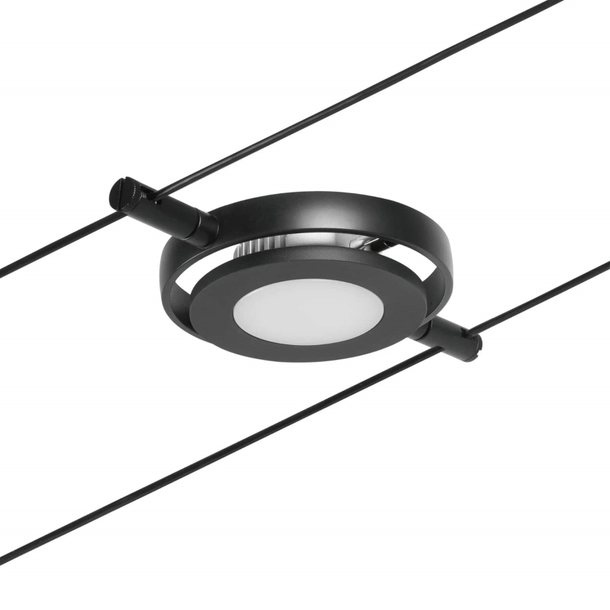 Paulmann 94418 - Sada 5xLED/4,5W Kompletný lankový systém ROUNDMAC 230V čierna