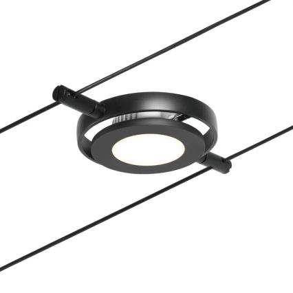Paulmann 94418 - Sada 5xLED/4,5W Kompletný lankový systém ROUNDMAC 230V čierna