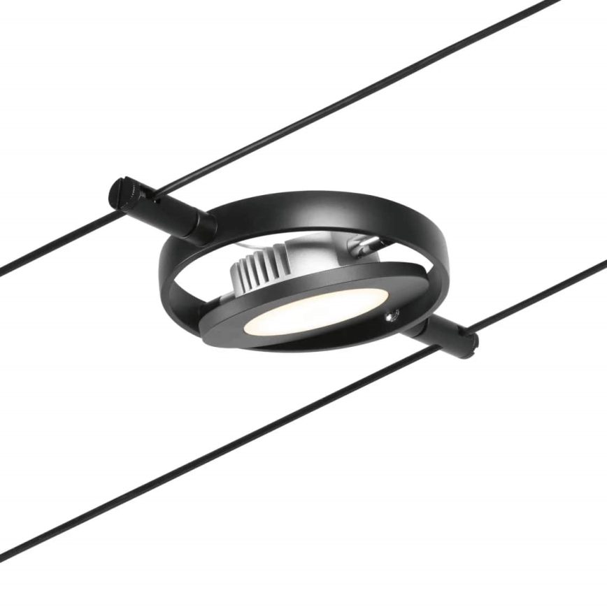 Paulmann 94418 - Sada 5xLED/4,5W Kompletný lankový systém ROUNDMAC 230V čierna