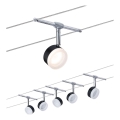 Paulmann 94457 - SADA 5xLED/4W Kompletný lankový systém CLEAR 230V čierna/lesklý chróm