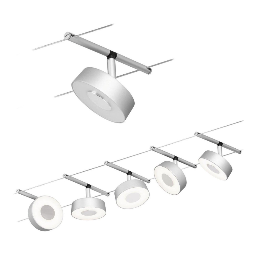 Paulmann 94475 - SADA 5xLED/5W Bodové svietidlo do lankového systému CIRCLE 230V matný chróm