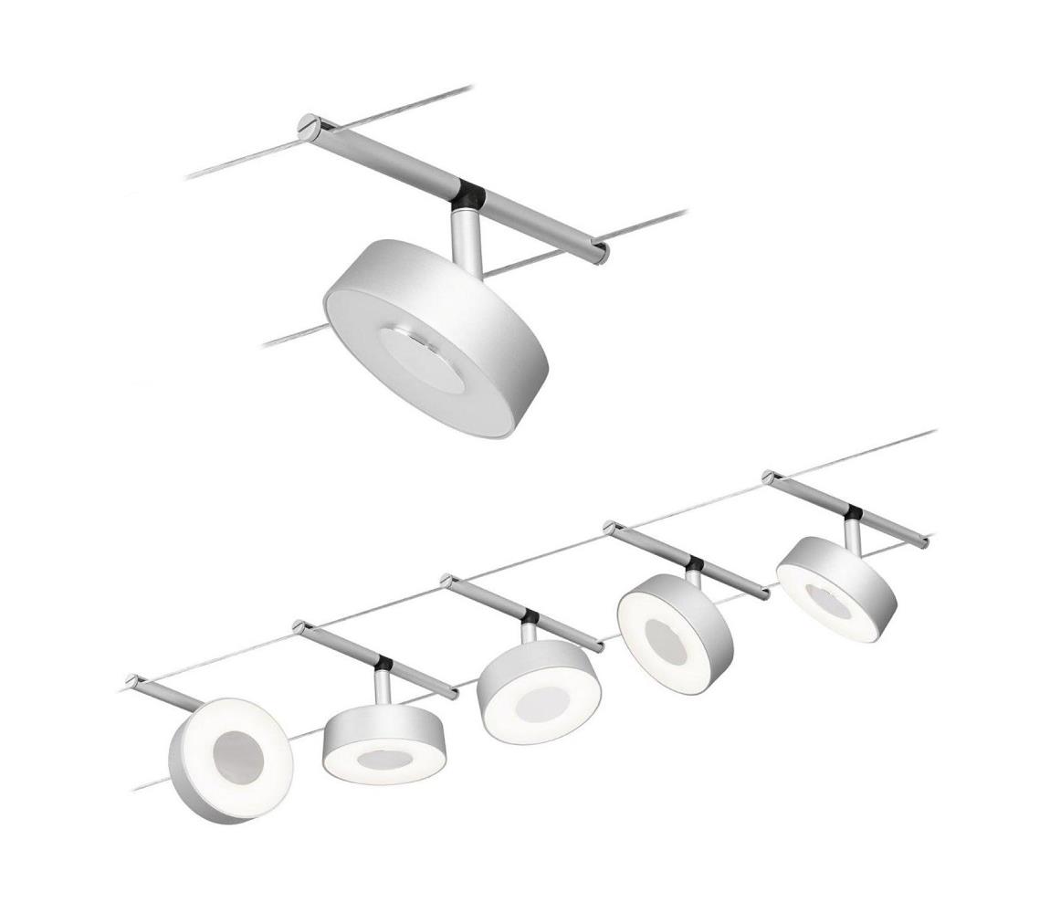 Paulmann 94475 - SADA 5xLED/5W Kompletný lanový systém CIRCLE 230V matný chróm 94475