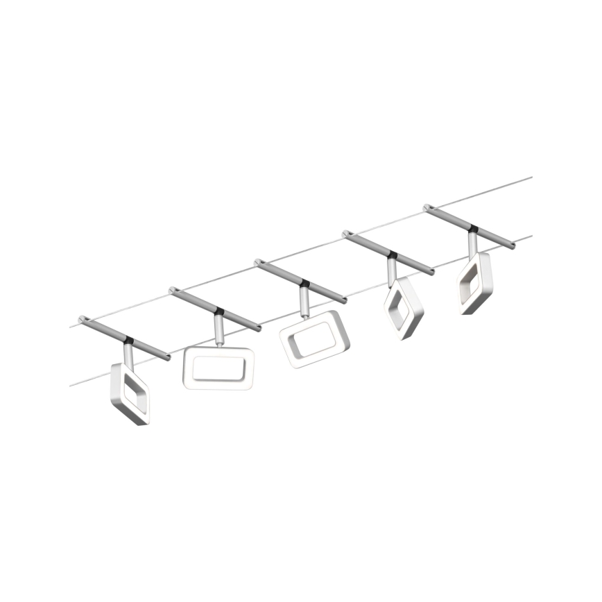 Paulmann 94481 - Sada 5×LED/4,8 W Kompletný lanový systém FRAME 230 V matný chróm