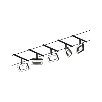 Paulmann 94485 - Súprava 5x LED/4,8 W Kompletný lankový systém FRAME 230 V čierny