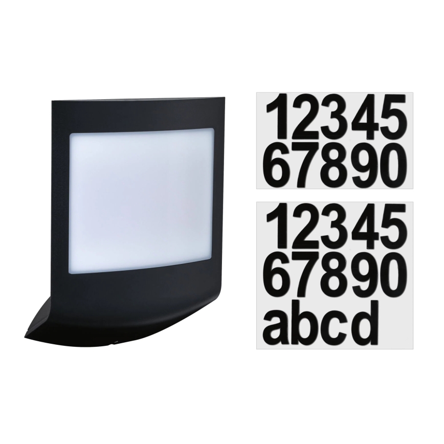 Paulmann 94513 - RGBW LED/8,2W IP44 Stmievateľné svietidlo na domové číslo so súmrakovým senzorom PADEA 230V antracit