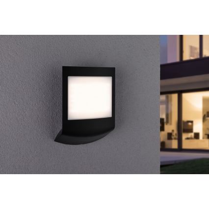 Paulmann 94513 - RGBW LED/8,2W IP44 Stmievateľné vonkajšie nástenné svietidlo so snímačom pohybu a súmraku PADEA 230V antracit