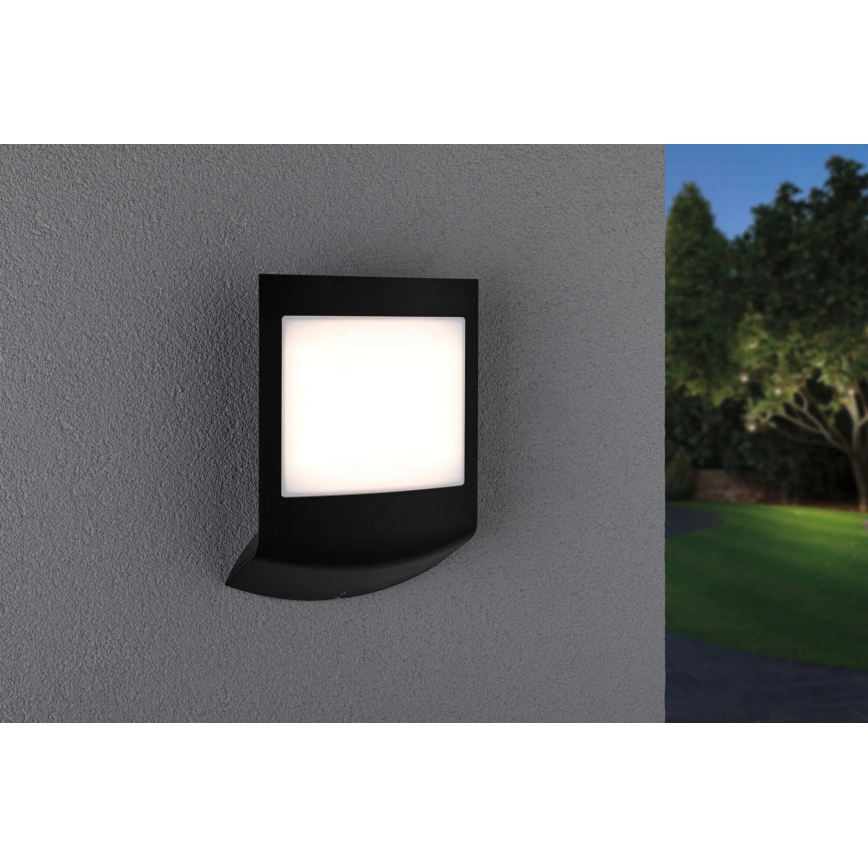 Paulmann 94513 - RGBW LED/8,2W IP44 Stmievateľné vonkajšie nástenné svietidlo so snímačom pohybu a súmraku PADEA 230V antracit