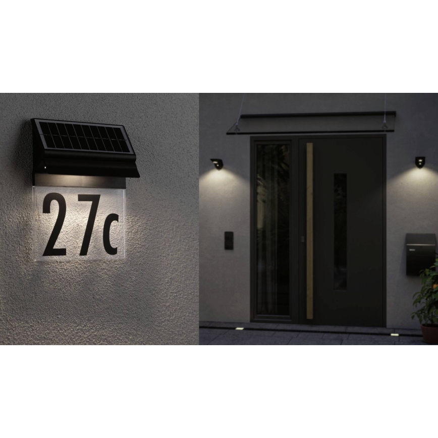 Paulmann 94694 - LED/0,2W IP44 Solárne domové číslo NEDA 3,7V 1800 mAh