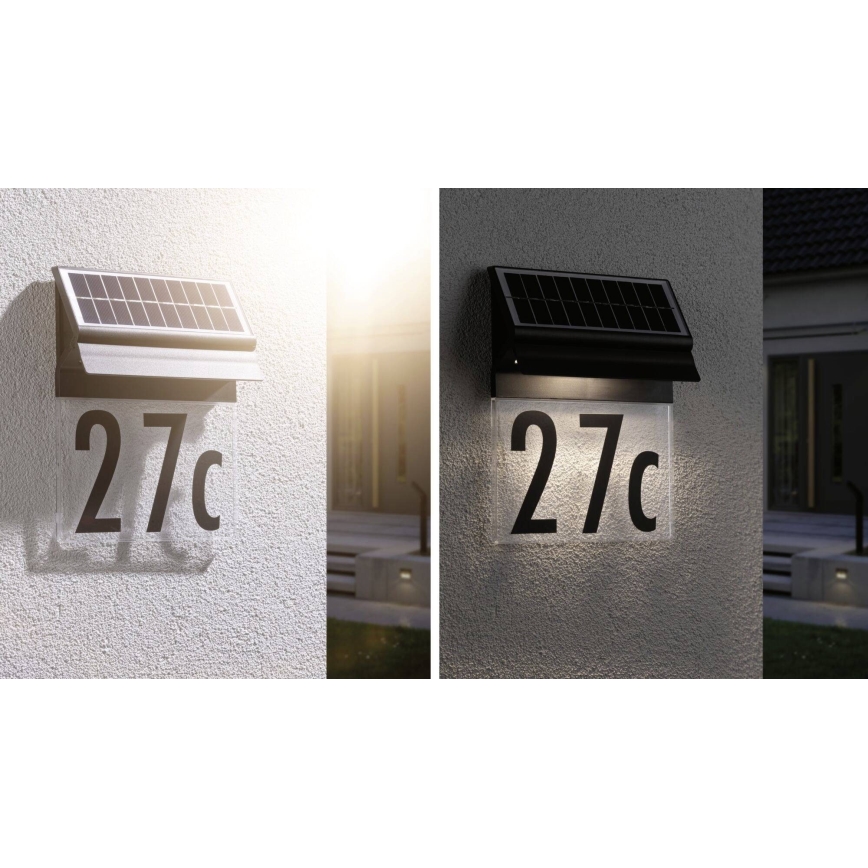 Paulmann 94694 - LED/0,2W IP44 Solárne domové číslo NEDA 3,7V 1800 mAh
