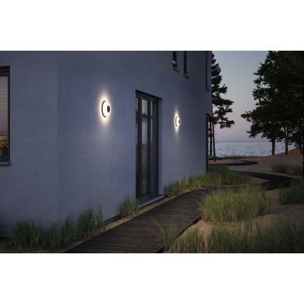 Paulmann 94955 - LED/20,5W IP65 Stmievateľné vonkajšie nástenné svietidlo AUREVA 230V 2200/3000/4000K antracit