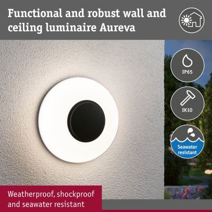 Paulmann 94955 - LED/20,5W IP65 Stmievateľné vonkajšie nástenné svietidlo AUREVA 230V 2200/3000/4000K antracit