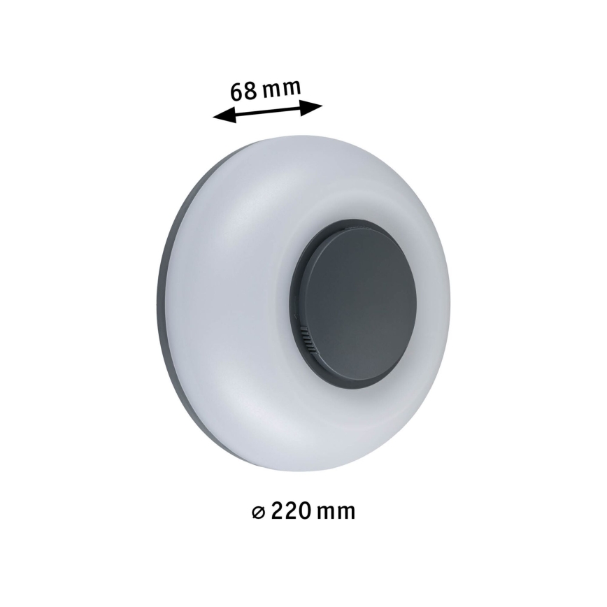 Paulmann 94955 - LED/20,5W IP65 Stmievateľné vonkajšie nástenné svietidlo AUREVA 230V 2200/3000/4000K antracit