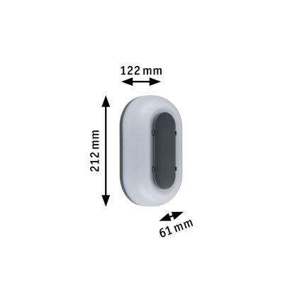 Paulmann 94957 - LED/18,5W IP65 stmievateľné vonkajšie nástenné svietidlo ELUNOR 230V 2200/3000/4000K antracit