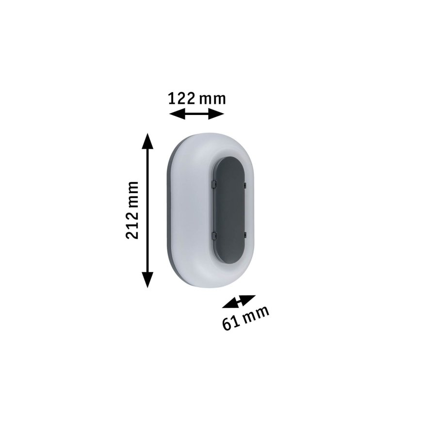 Paulmann 94957 - LED/18,5W IP65 stmievateľné vonkajšie nástenné svietidlo ELUNOR 230V 2200/3000/4000K antracit