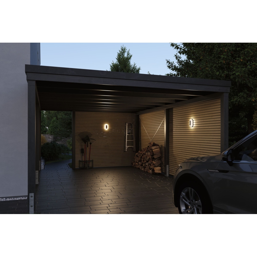 Paulmann 94958 - LED/18,5W IP65 Stmievateľné vonkajšie nástenné svietidlo s pohybovým a súmrakovým snímačom ELUNOR 230V 2200/3000/4000K antracit