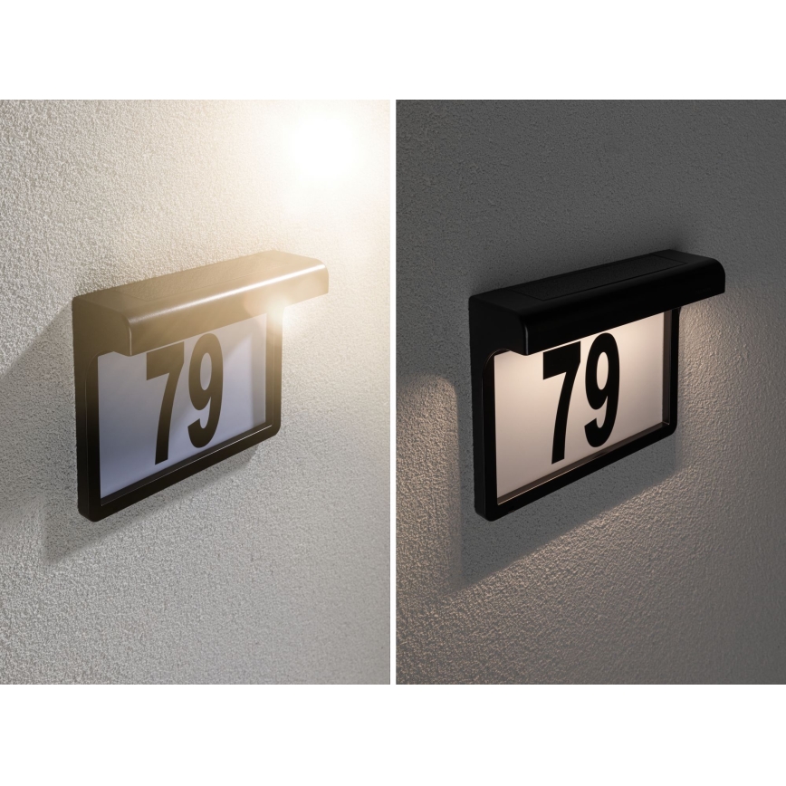 Paulmann 95388 - LED/0,05W IP44 Solárne domové číslo so senzorom DAYTON 1,2V 600 mAh