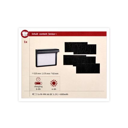 Paulmann 95388 - LED/0,05W IP44 Solárne domové číslo so senzorom DAYTON 1,2V 600 mAh