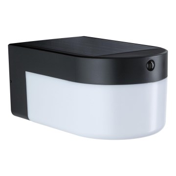 Paulmann 95747 - LED/2,3W IP44 Solárne nástenné svietidlo so senzorom CALYNE 3,7/230V 4000 mAh čierna