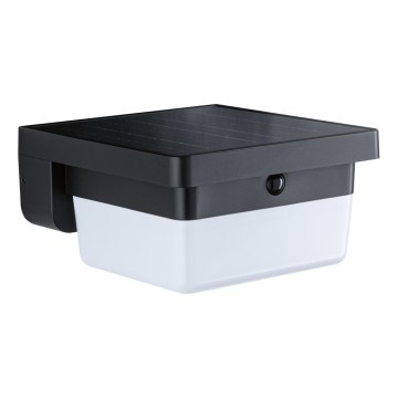Paulmann 95748 - LED/2,3W IP44 Solárne nástenné svietidlo so senzorom ISLEEN 3,7/230V 4000 mAh čierna