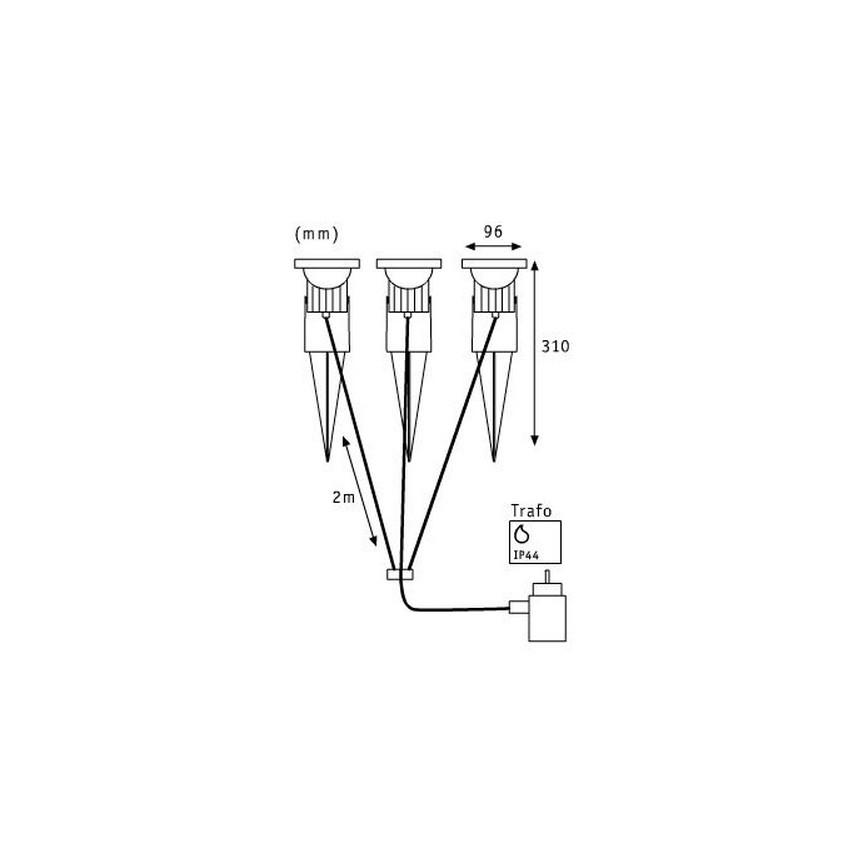 Paulmann 98845 - SADA 3x LED/3W IP65 Reflektor GARDENSPOT 230V